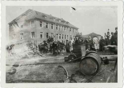 'Hillersleben-some disorderly DPs getting a shower bath (DDT?)' Soldier Luca Furnari photograph.