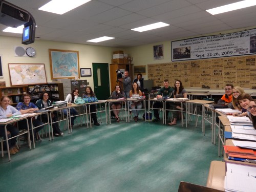 Class of 2014 in my classroom, April 28, 2014. NBC News has arrived.