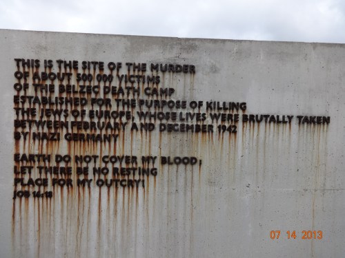 Belzec, Poland. Half a million people murdered on this site. Half a million.