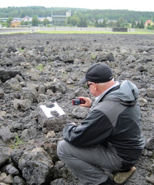 Matt Rozell at Belzec, 2013. Photo by Alan Bush.