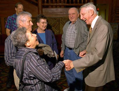 Ariela meets her liberator Carrol "Red" Walsh, Sept. 2009, at our "reunion".