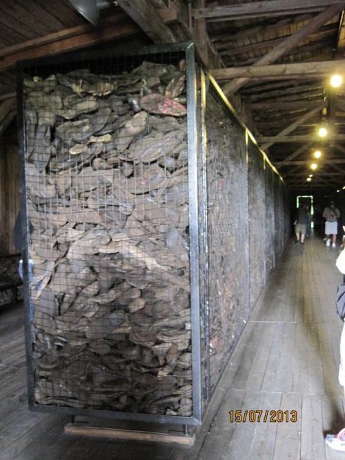 Shoes and lost dignity Majdanek Poland 15 July 13. Alan Bush photo.