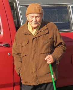 Mr. Alvin Peachman, Nov. 2014, out for his daily walk. Photo by Mike Nicholson, HFHS Class of 1979.