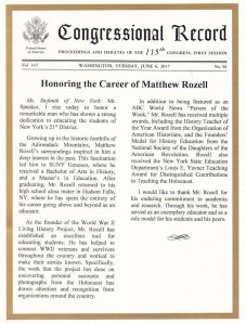 CONGRESSIONAL RECORD Matthew Rozell